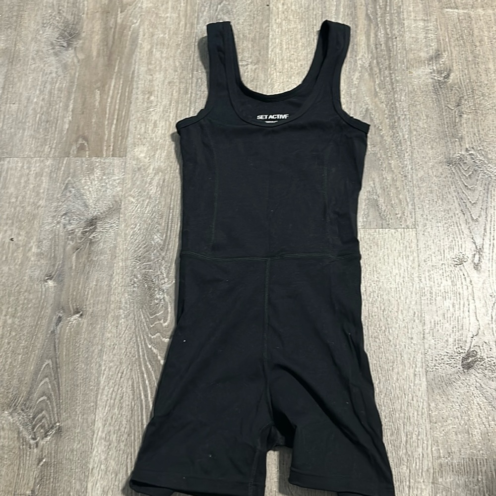 Short black romper by set active
